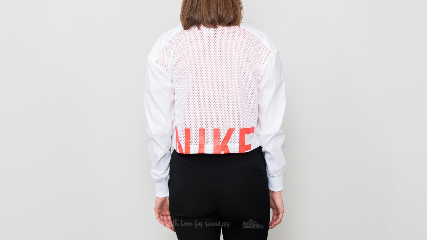 Jakker Nike Sportswear Mesh Bomber Jacket White/ Rush Coral