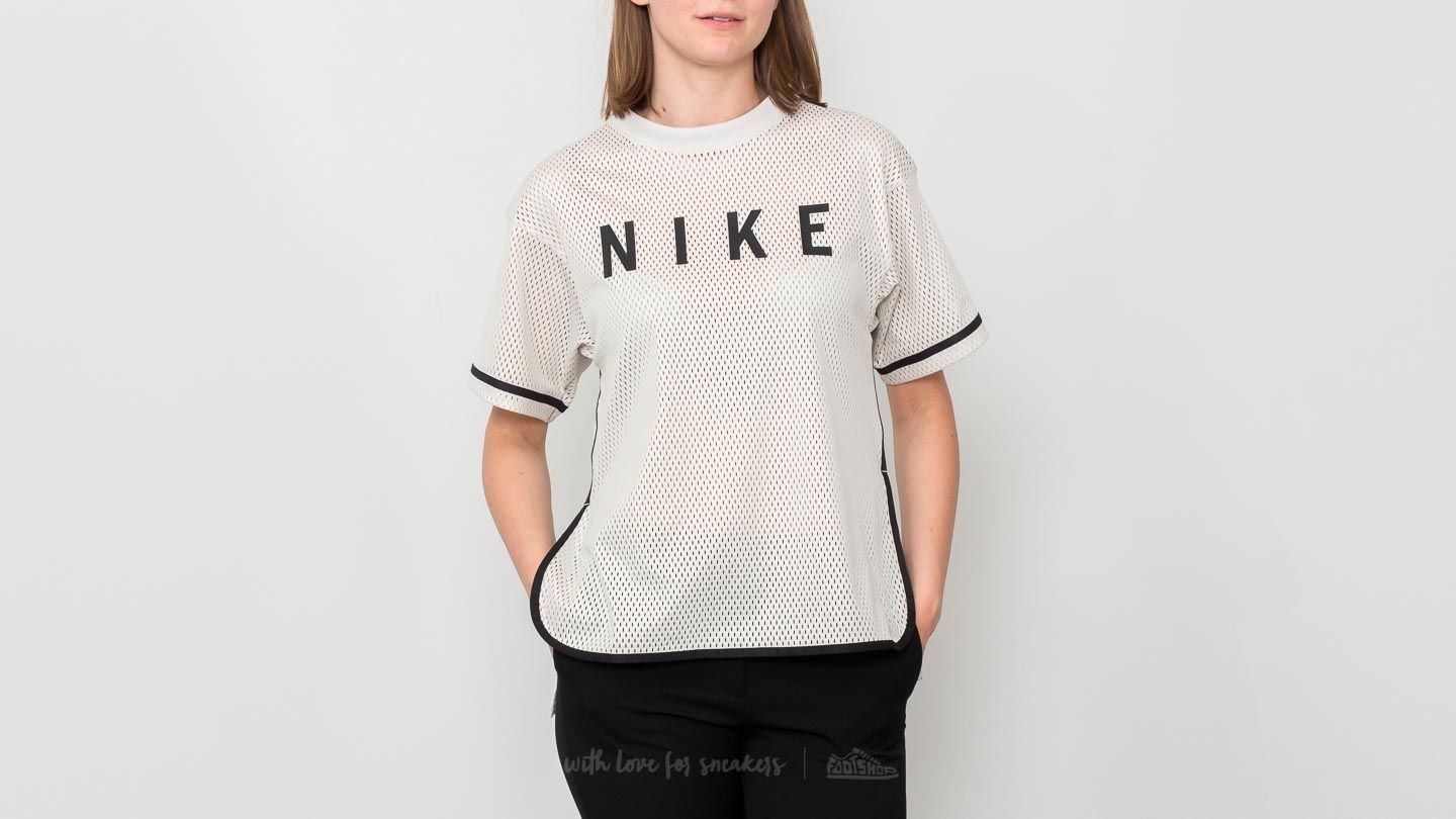 Marškinėliai Nike Sportswear Shortsleeve Mesh Top Light Bone/ Black