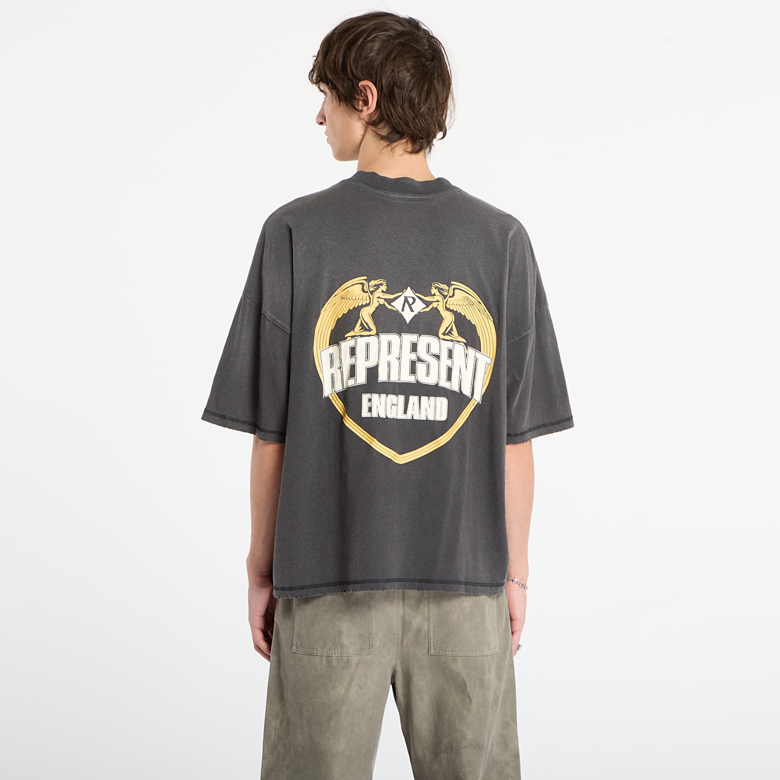 Тениски REPRESENT Angel Border T-Shirt Stained Black
