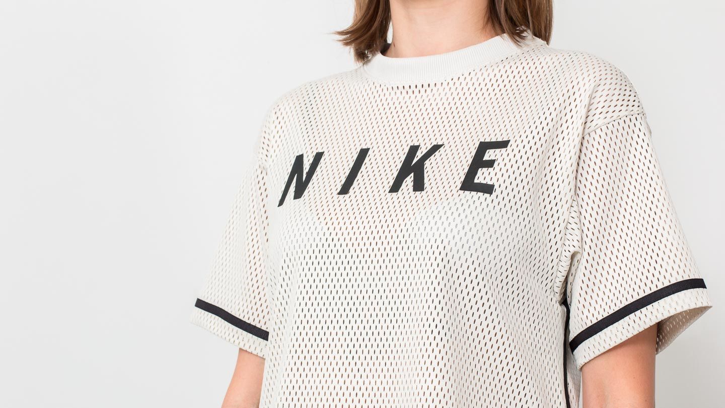 Marškinėliai Nike Sportswear Shortsleeve Mesh Top Light Bone/ Black