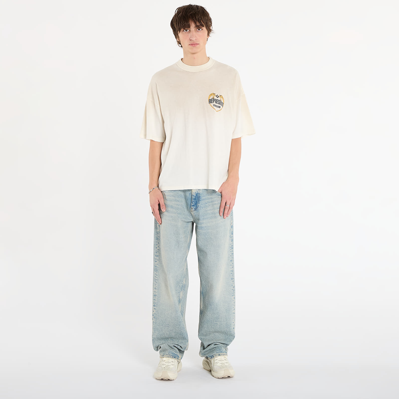 Тениски REPRESENT Angel Border T-Shirt Washed Ecru