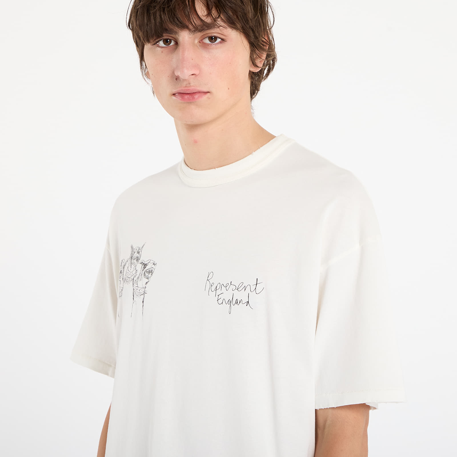 Koszulki REPRESENT Hand Drawn Thoroughbred Dogs T-Shirt Flat White