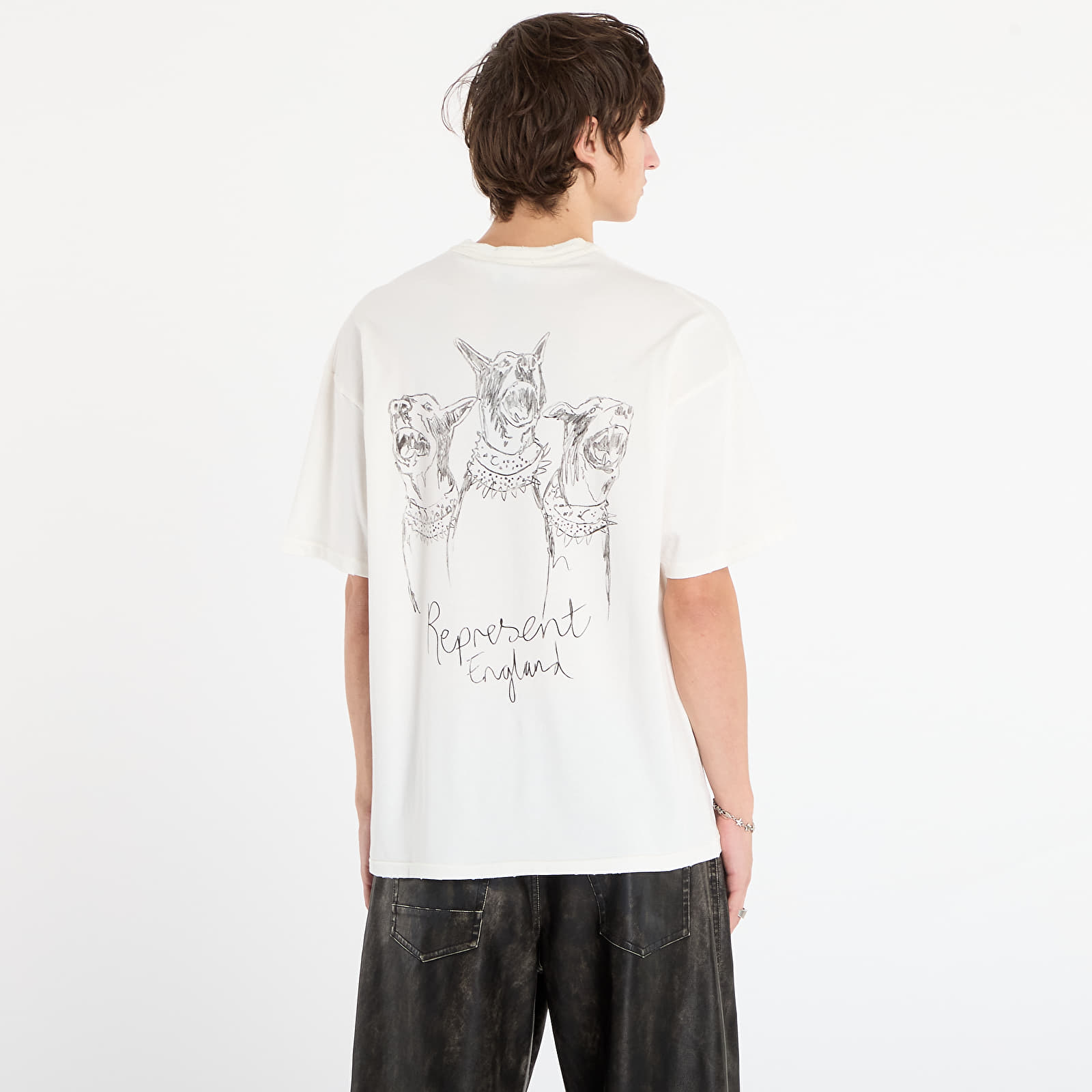 Koszulki REPRESENT Hand Drawn Thoroughbred Dogs T-Shirt Flat White