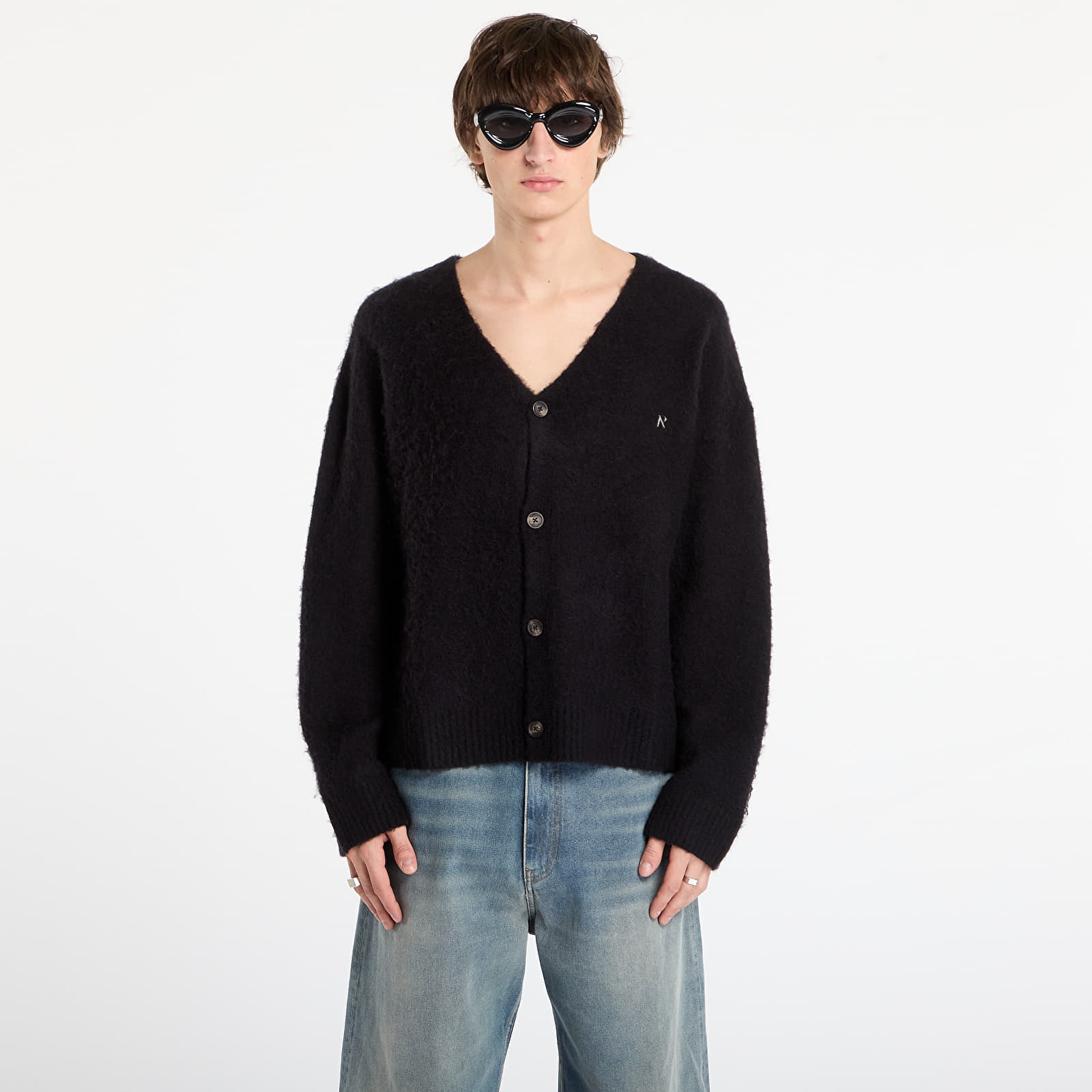 Pulover REPRESENT Textured Knit Cardigan Jet Black XXL