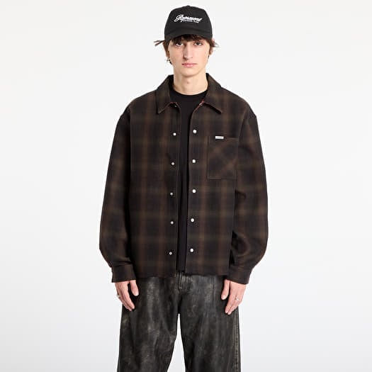 REPRESENT Bonded Reversible Check Shirt Nero