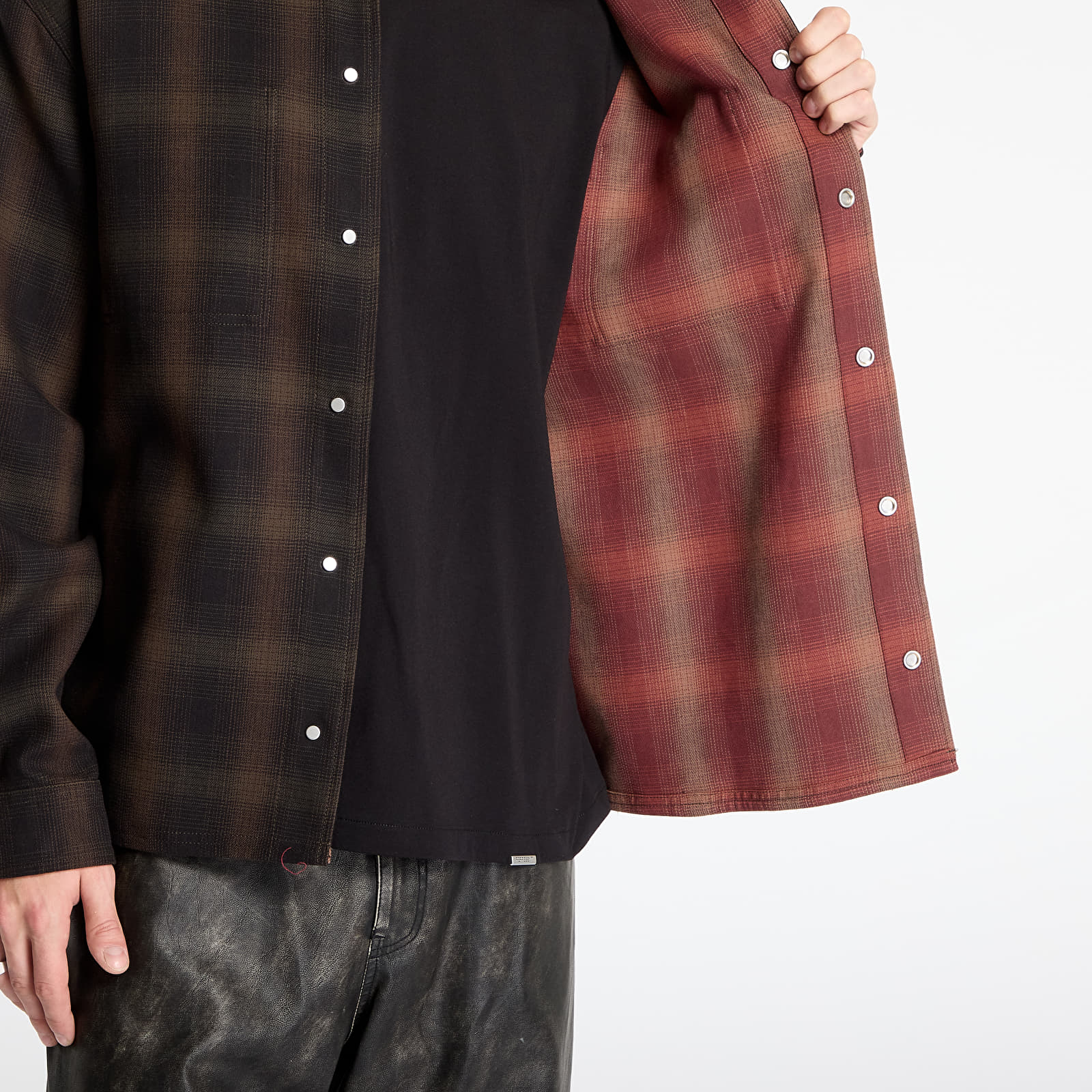 Overshirt REPRESENT Bonded Reversible Check Shirt Nero