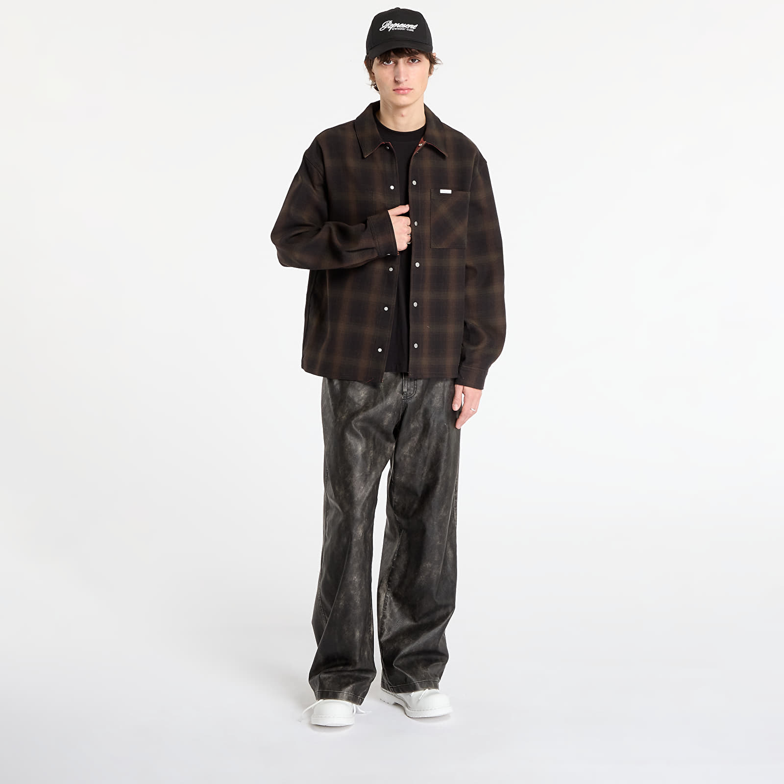 Overshirt REPRESENT Bonded Reversible Check Shirt Nero