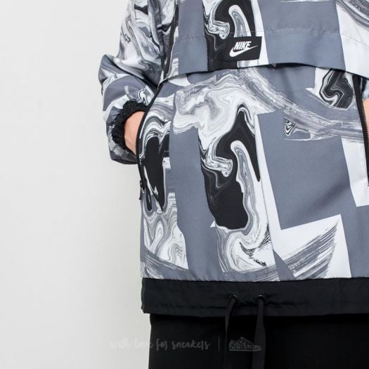 Coach Jackets Nike Sportswear Marble All Over Print Jacket Gunsmoke Black Footshop