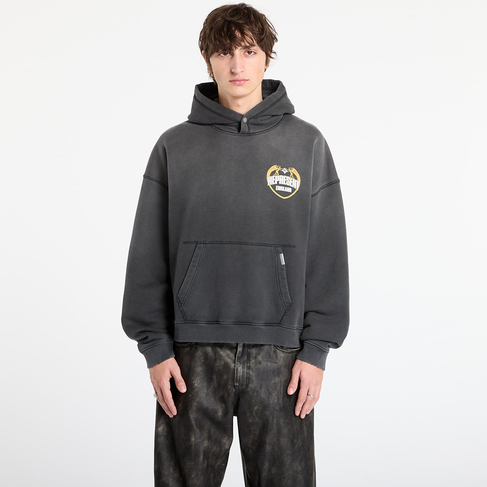 Sweatshirt REPRESENT Represent Angel Border Hoodie Stained Black M