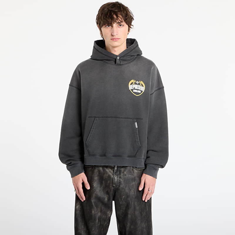 Sweatshirt REPRESENT Represent Angel Border Hoodie Stained Black