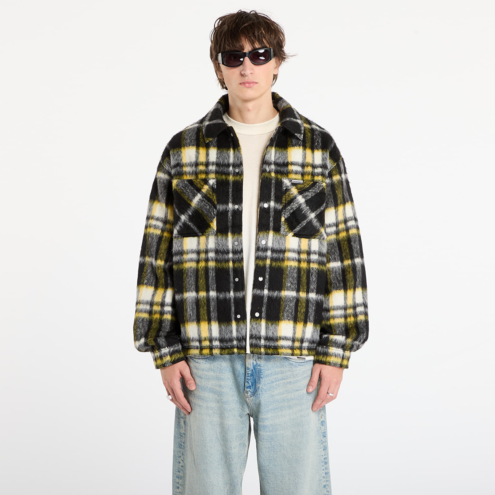 Jacheta REPRESENT Textured Overshirt Jet Black XXL