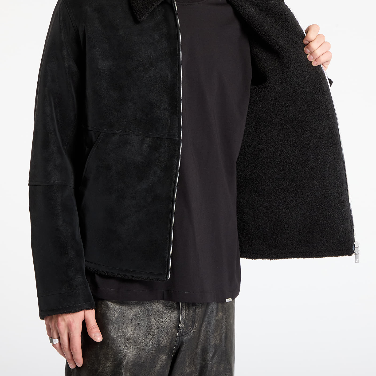 Kurtki REPRESENT Shearling Jacket Jet Black