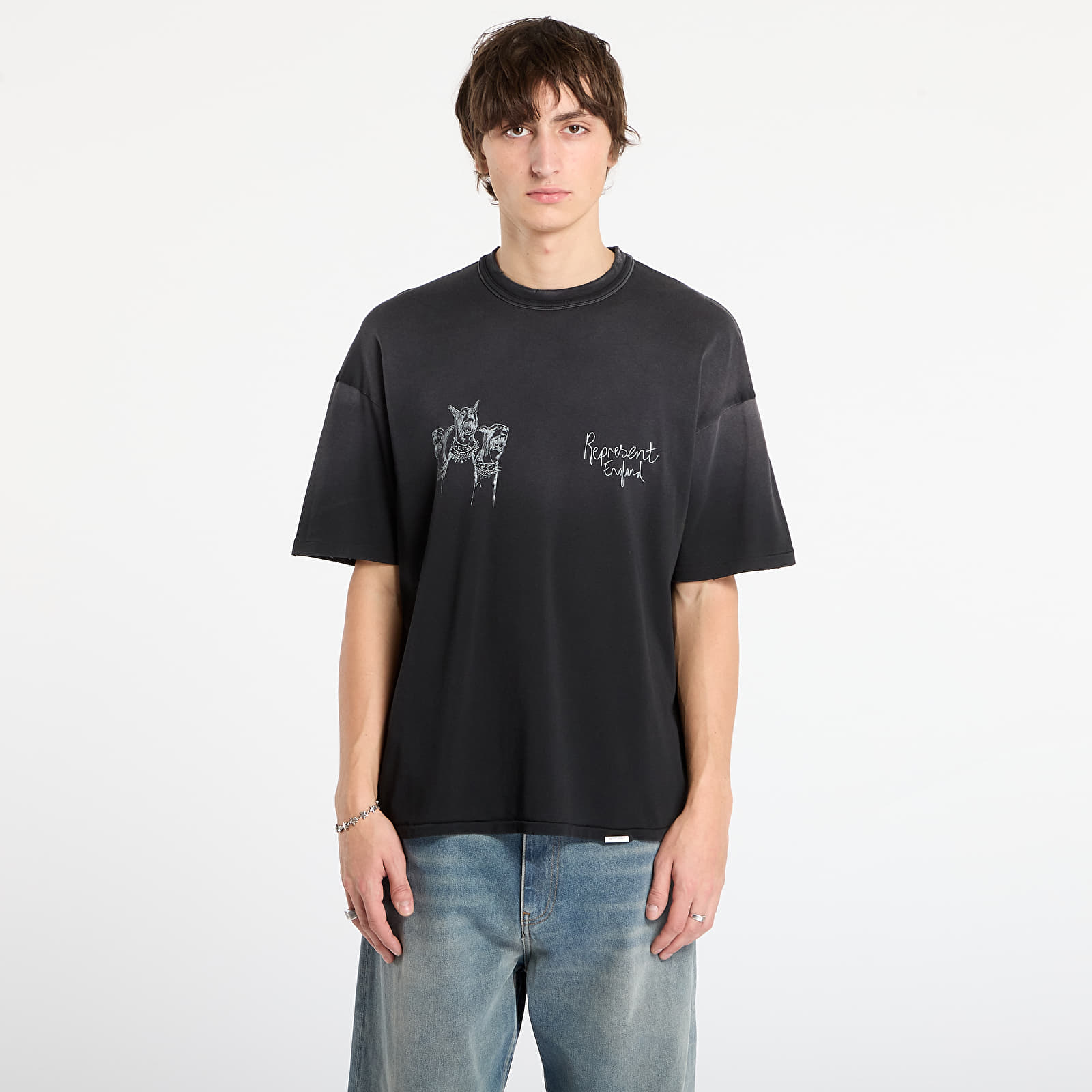 Koszulki REPRESENT Hand Drawn Thoroughbred Dogs T-Shirt Aged Black
