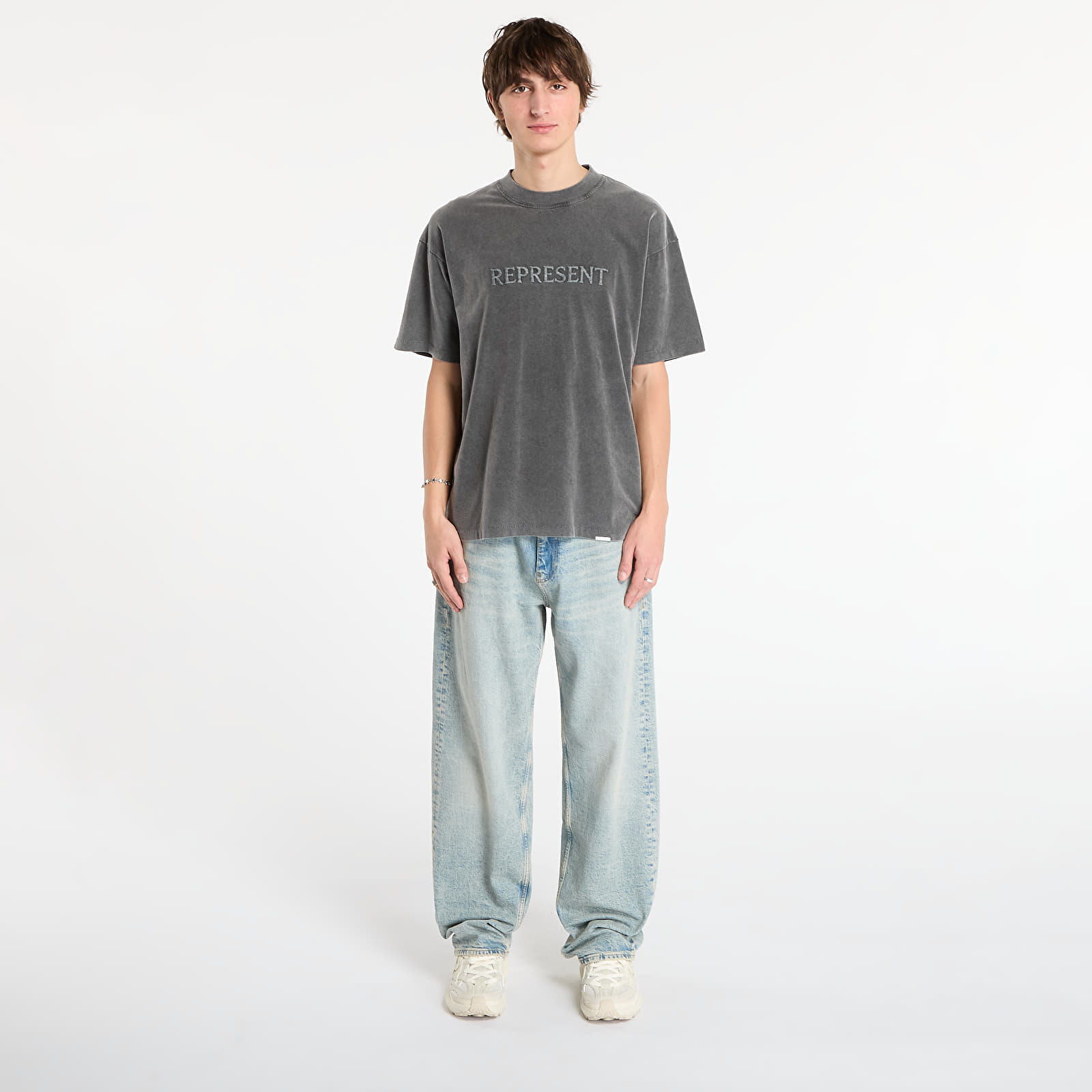 Тениски REPRESENT Embroidered Serif Logo T-Shirt Vintage Grey