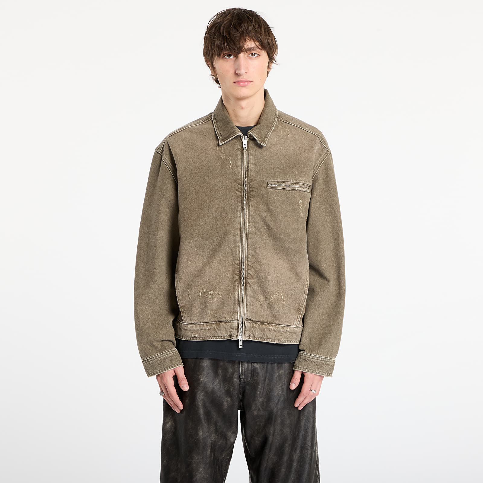 Jachetă REPRESENT Collared Denim Jacket Washed Olive S