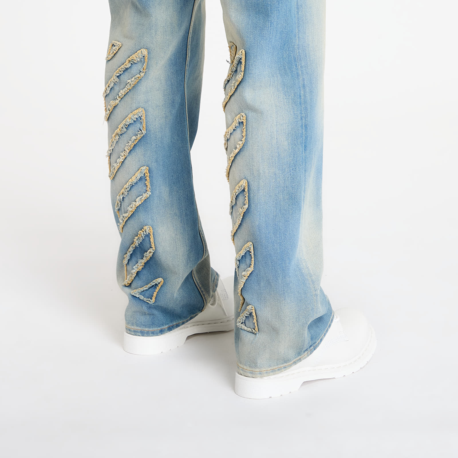 Calças Off-White Diag Raw Patch 90S Skate Jean Dirty Blue