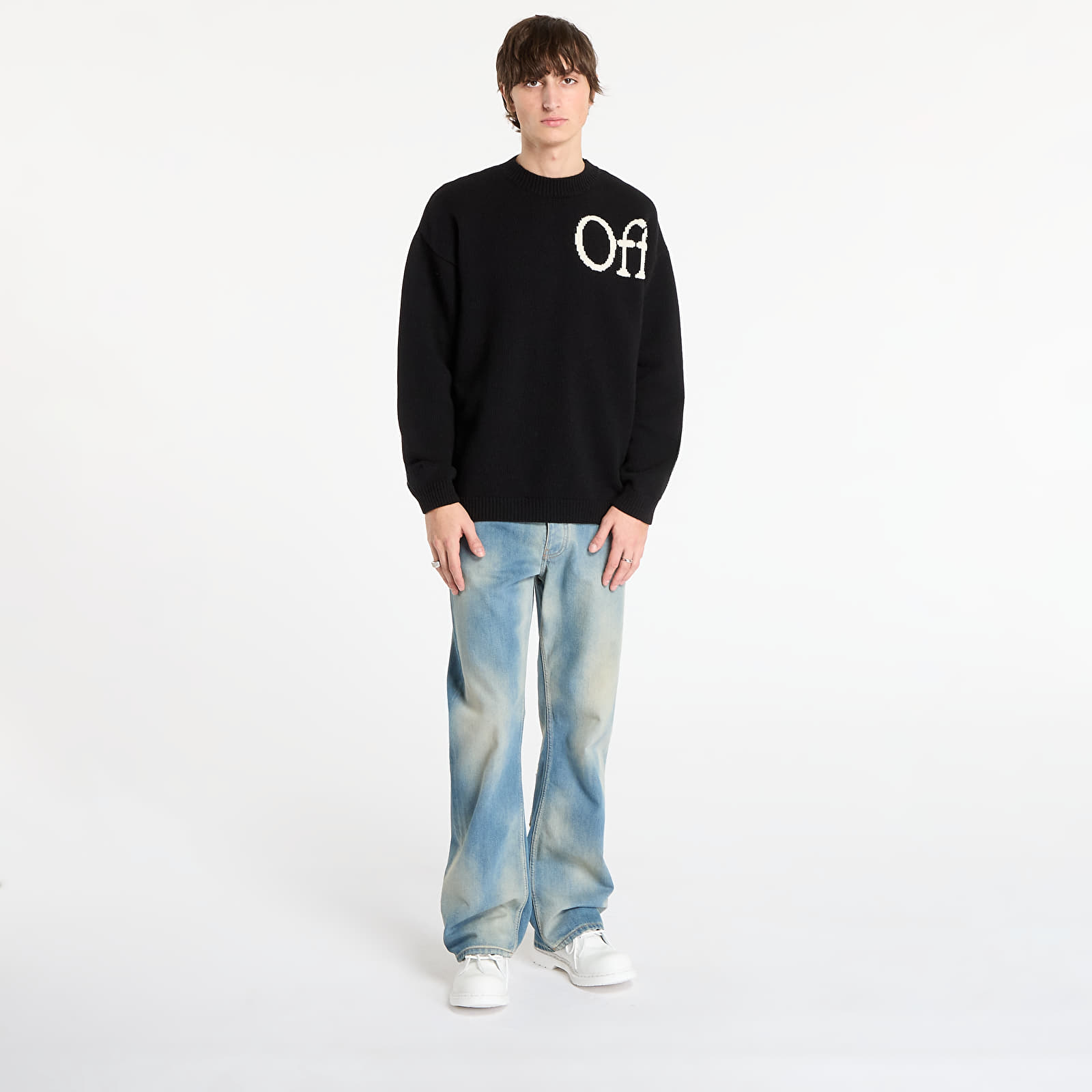 Hoodies e sweatshirts Off-White Bookish Shared Knit Crewneck Black