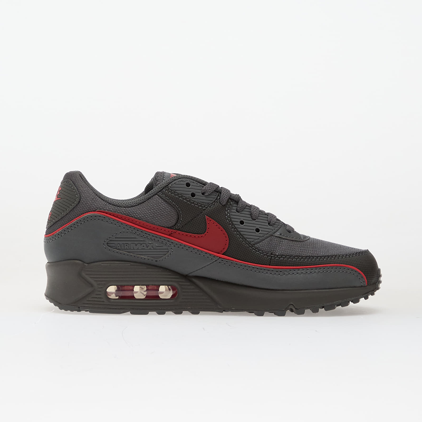 Sko til mænd Nike Air Max 90 Premium Iron Grey/ University Red-Black