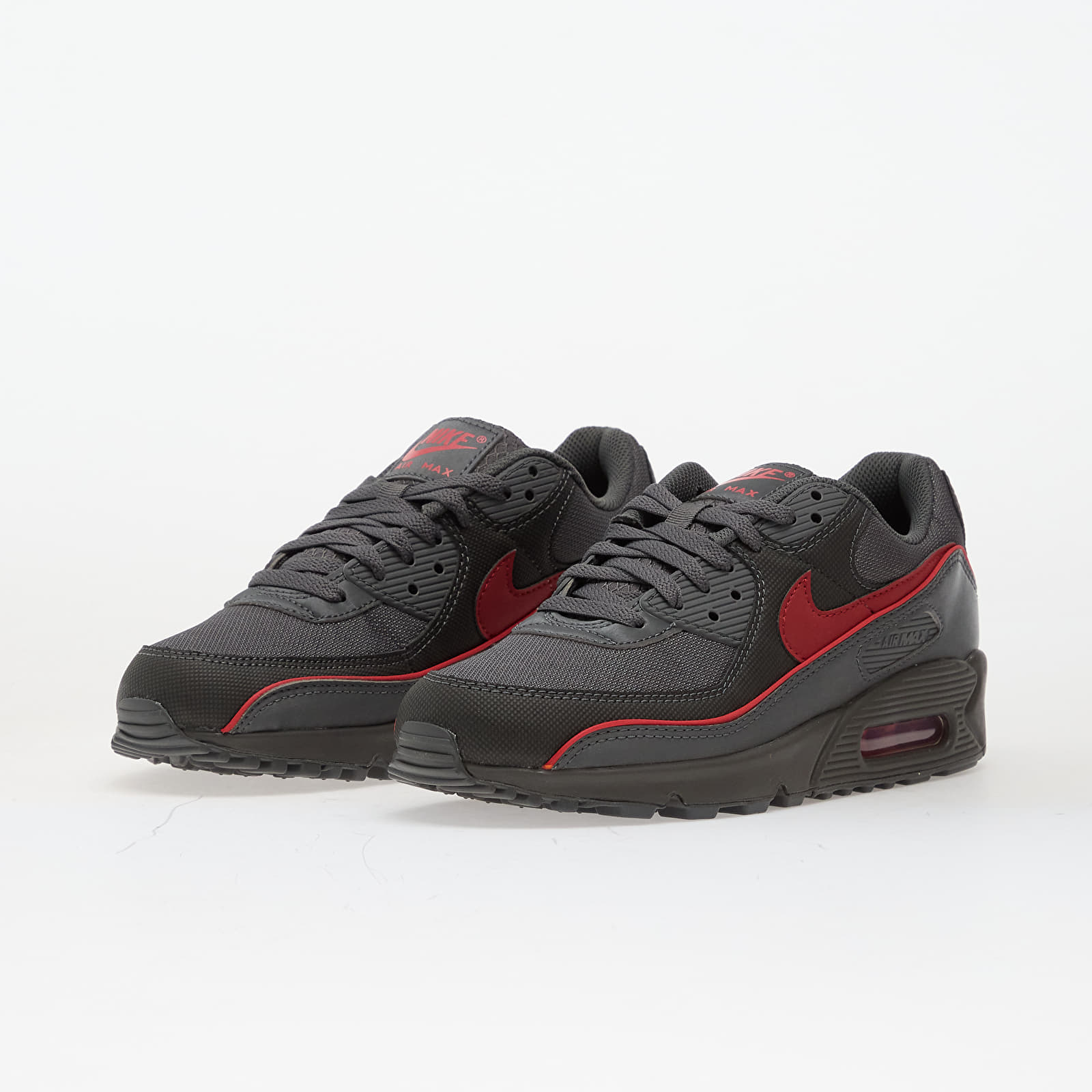 Sko til mænd Nike Air Max 90 Premium Iron Grey/ University Red-Black