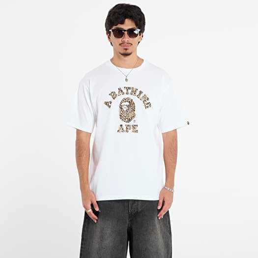T-shirt A BATHING APE Wild Leopard Pattern College Tee Wha