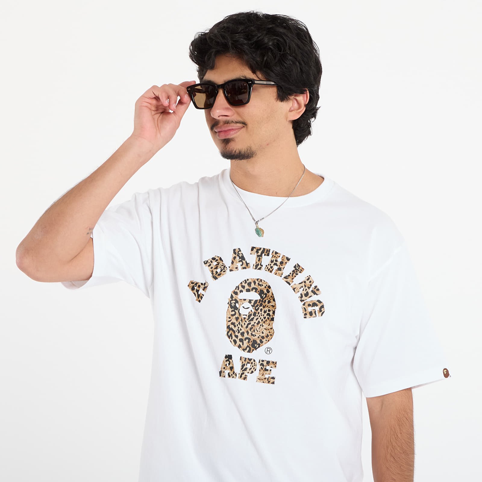 T-shirts A BATHING APE Wild Leopard Pattern College Tee Wha