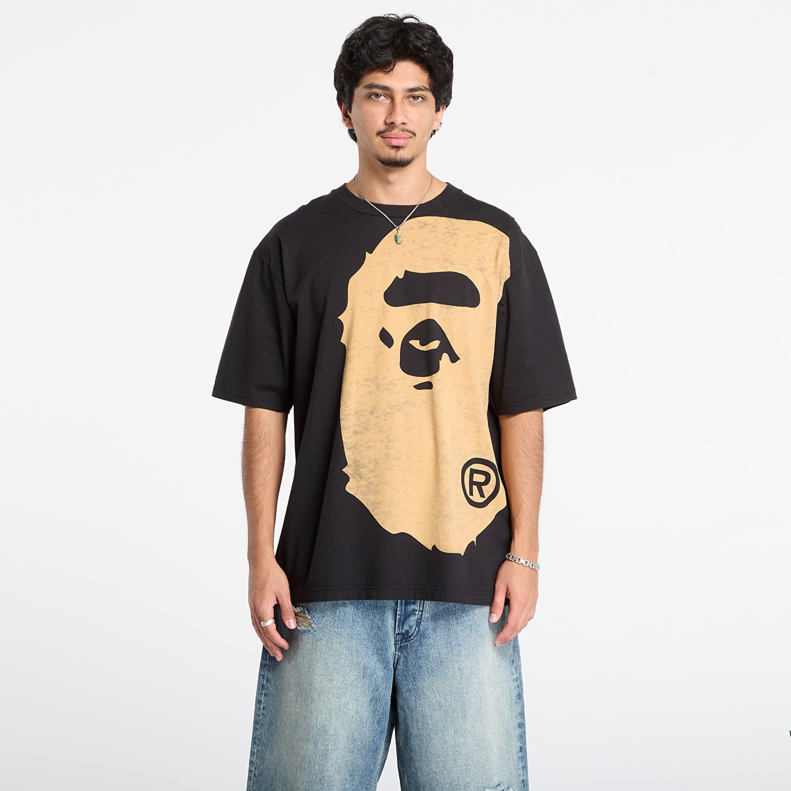 Tricou A BATHING APE Bleached Big Ape Head Relaxed Fit Tee Black M