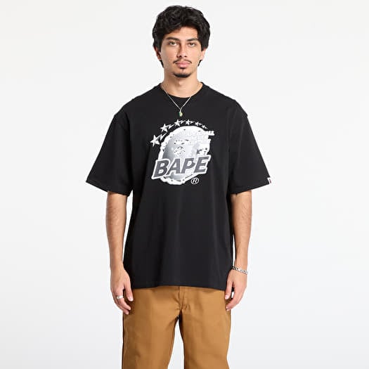 A BATHING APE Metal Ape Head Relaxed Fit Tee Black