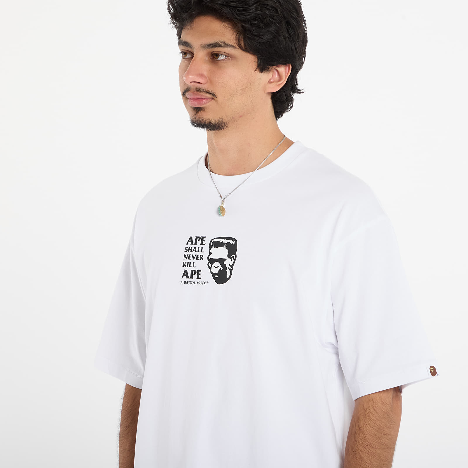 Тениски A BATHING APE Frankenstein Bape Logo Relaxed Fit Tee White