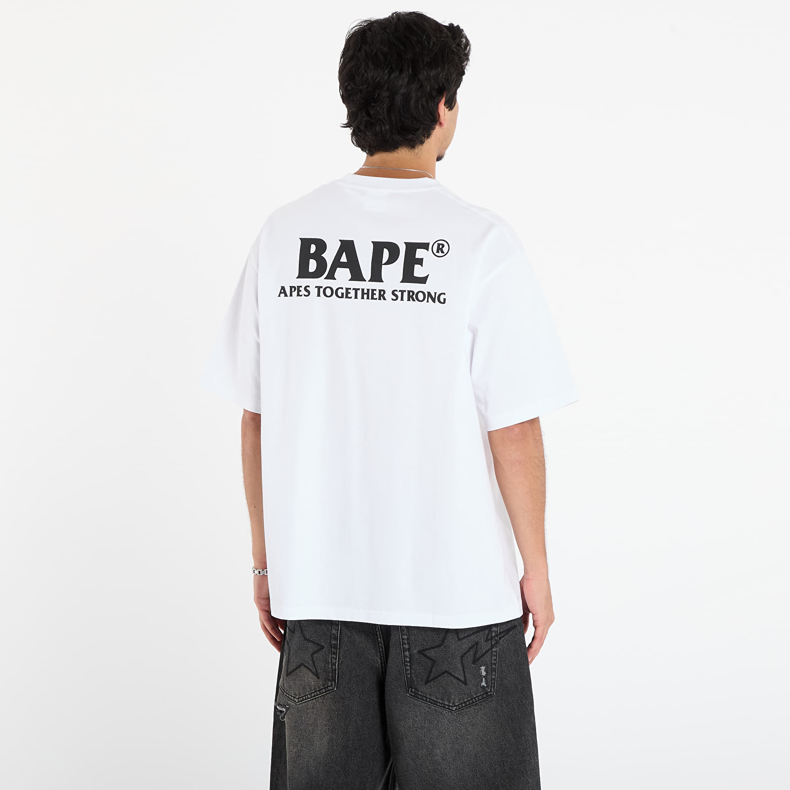 Тениски A BATHING APE Frankenstein Bape Logo Relaxed Fit Tee White