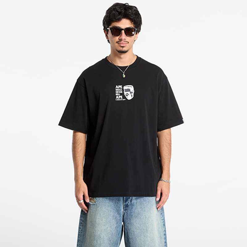 A BATHING APE Frankenstein Bape Logo Relaxed Fit Tee Black