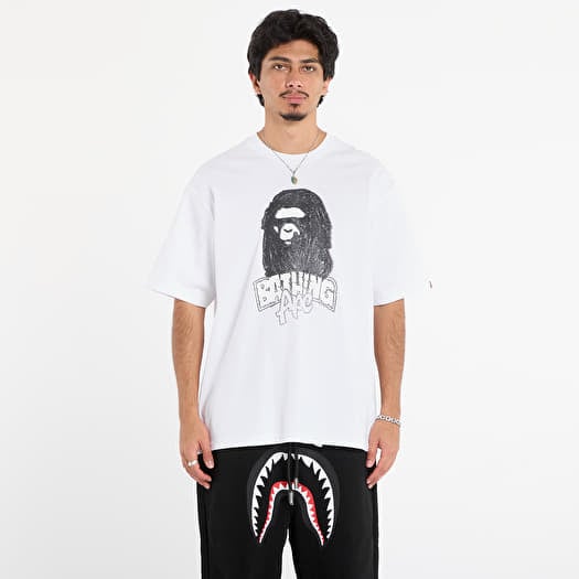 A BATHING APE Hand Drawn Ape Head Relaxed Fit Tee White