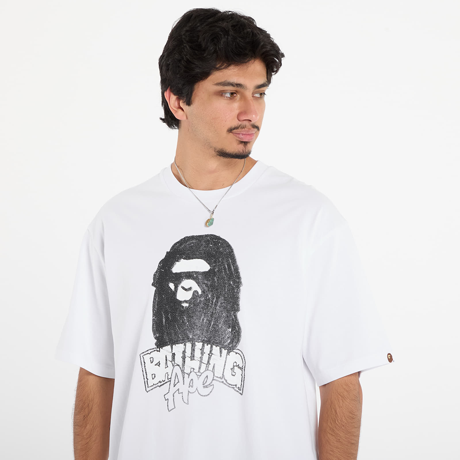 T-shirts A BATHING APE Hand Drawn Ape Head Relaxed Fit Tee White