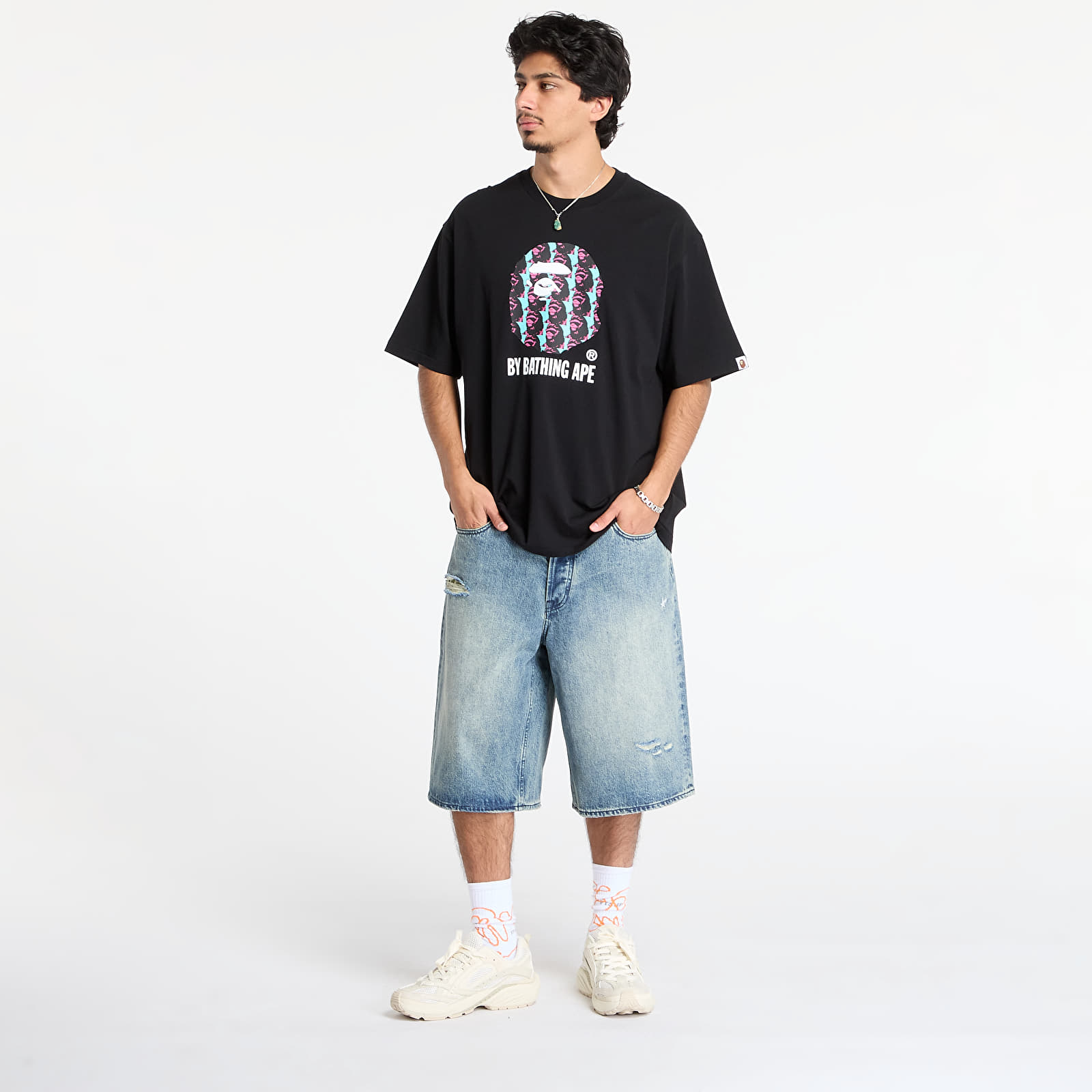 T-shirts A BATHING APE Ape Head Pattern By Bathing Ape Relaxed Fit Tee Black