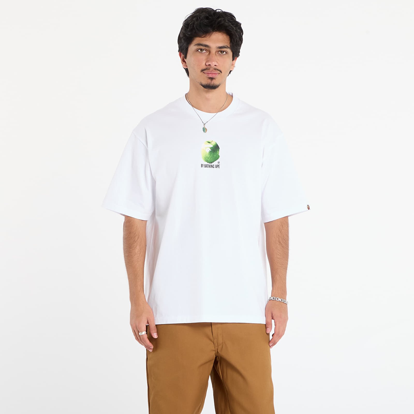 Tricou A BATHING APE Apple Graphic By Bathing Ape Relaxed Fit Tee White XL