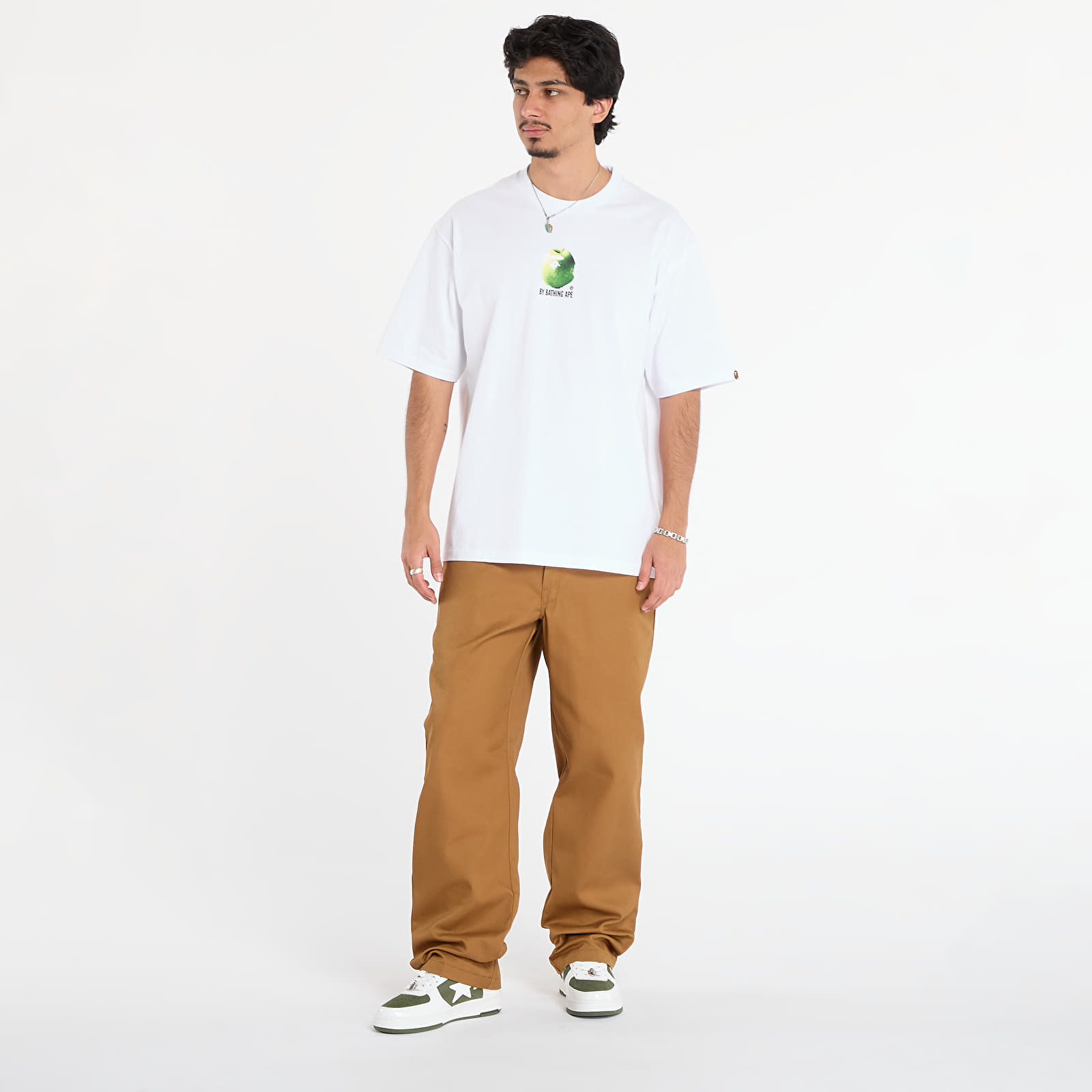 Tričká A BATHING APE Apple Graphic By Bathing Ape Relaxed Fit Tee White
