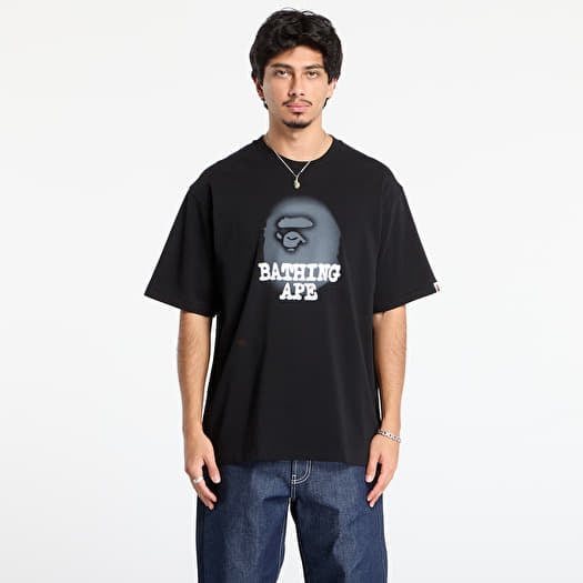A BATHING APE Bathing Ape Logo Relaxed Fit Tee Black