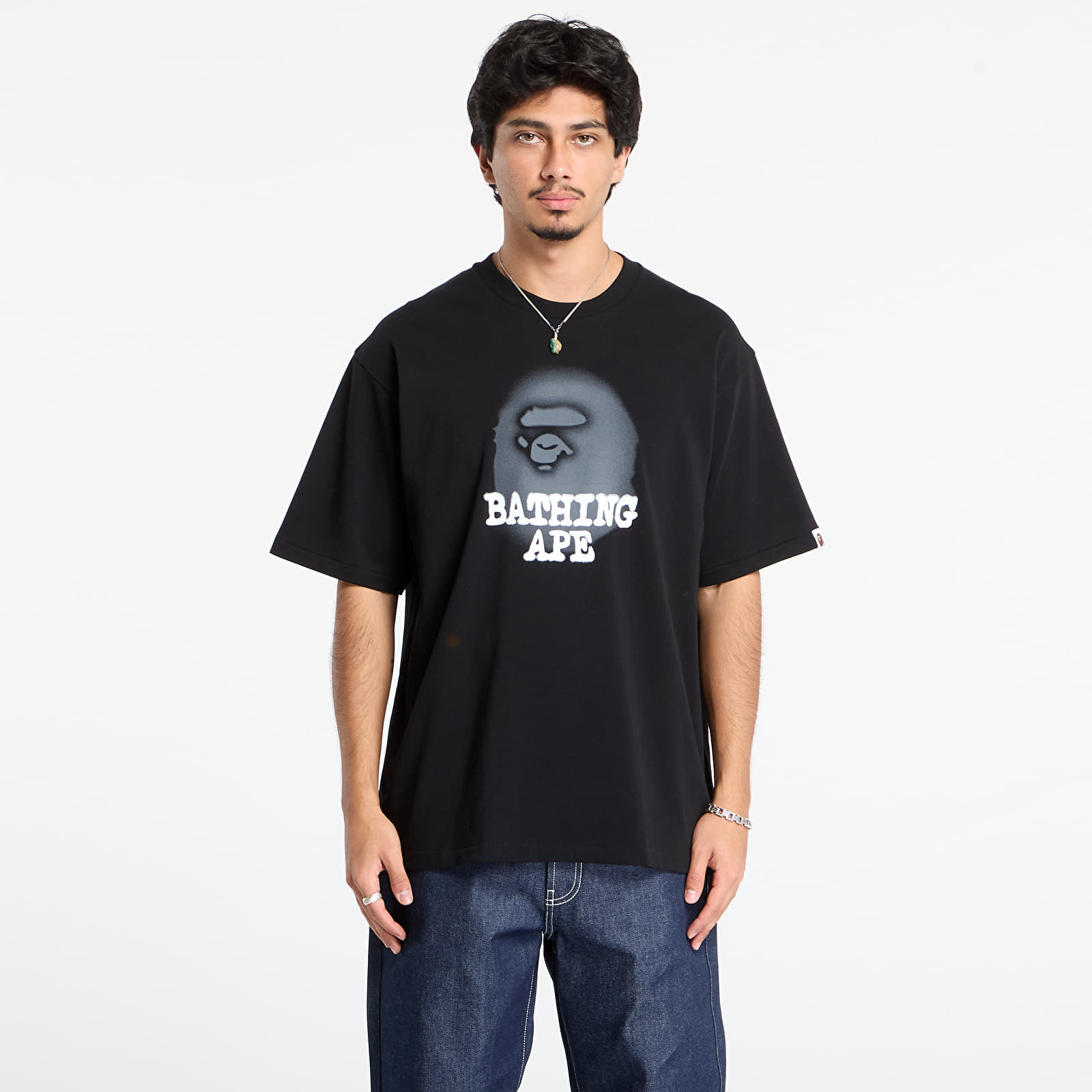 Тениски A BATHING APE Bathing Ape Logo Relaxed Fit Tee Black