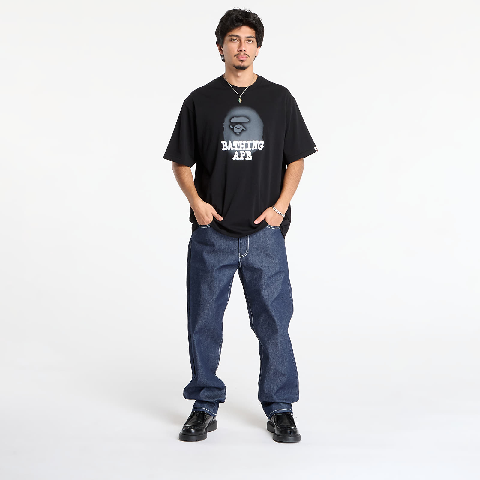 Тениски A BATHING APE Bathing Ape Logo Relaxed Fit Tee Black
