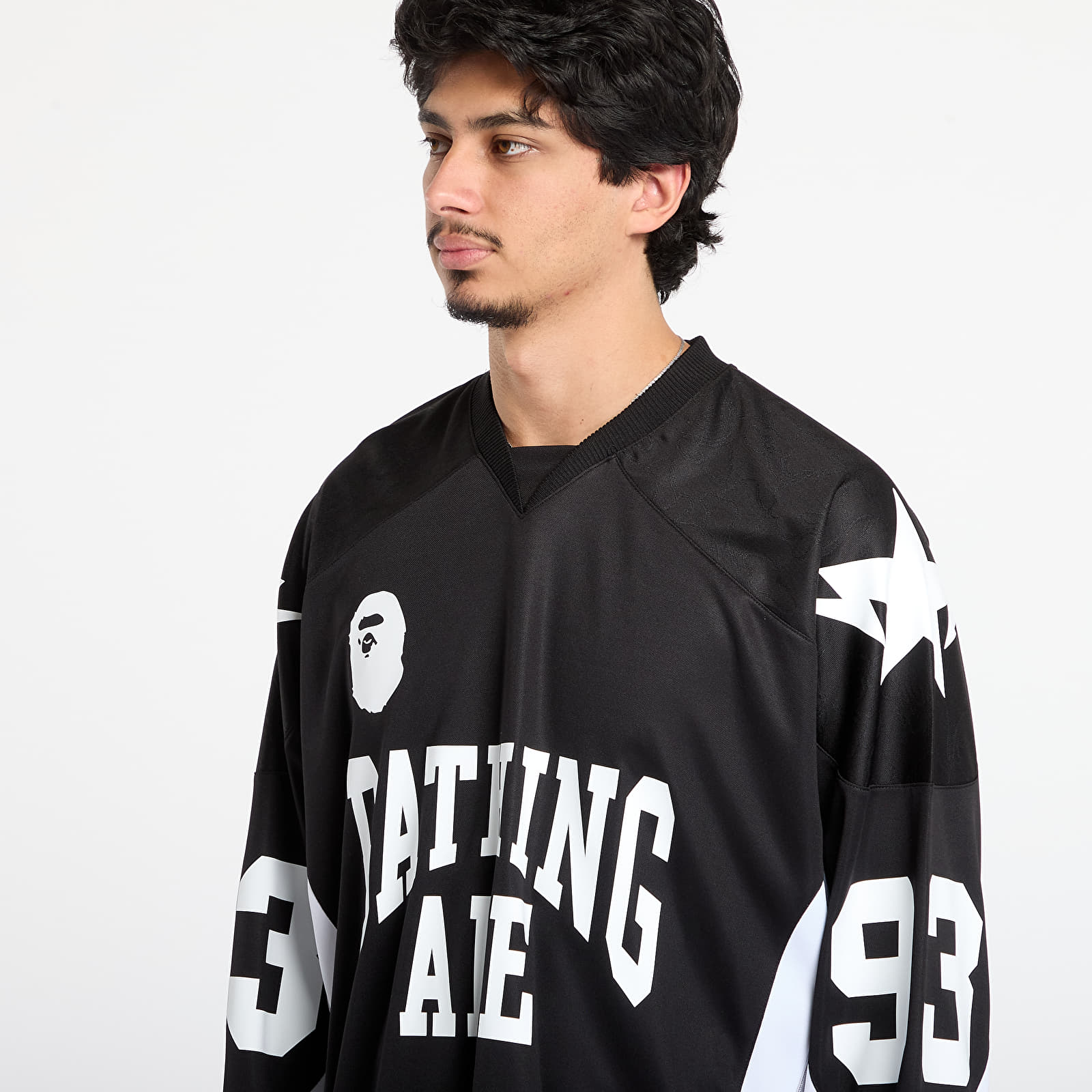 Тениски A BATHING APE Line Camo Jacquard Logo Relaxed Fit  Ice Hockey Jersey Black