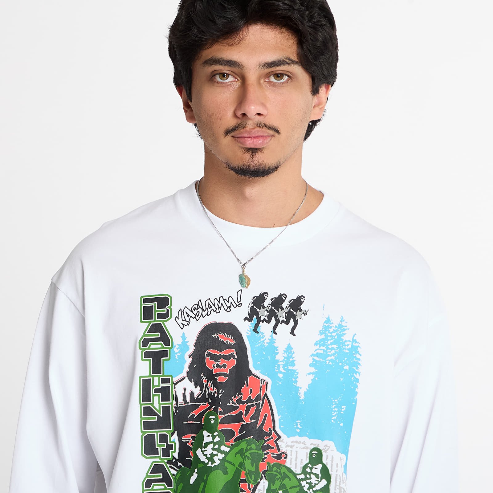 T-shirts A BATHING APE Bape Graphic Relaxed Fit Ls Tee White