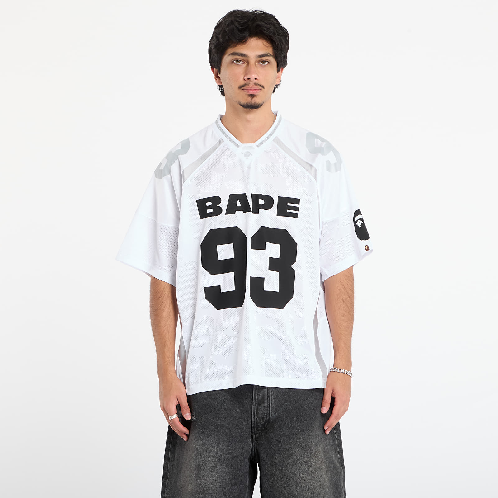 Тениски A BATHING APE Line Camo Jacquard Relaxed Fit Football Jersey White