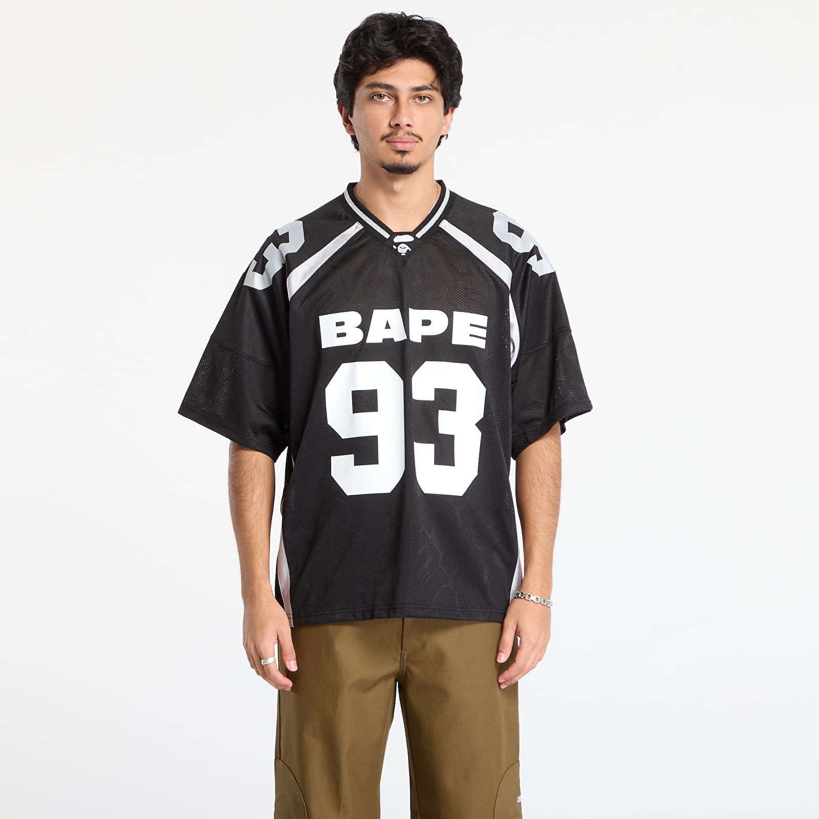 Tricou A BATHING APE Line Camo Jacquard Relaxed Fit Football Jersey Black L