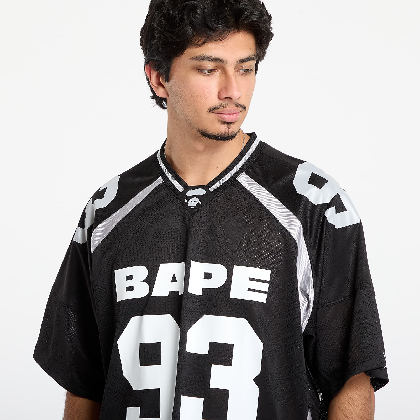 Тениски A BATHING APE Line Camo Jacquard Relaxed Fit Football Jersey Black