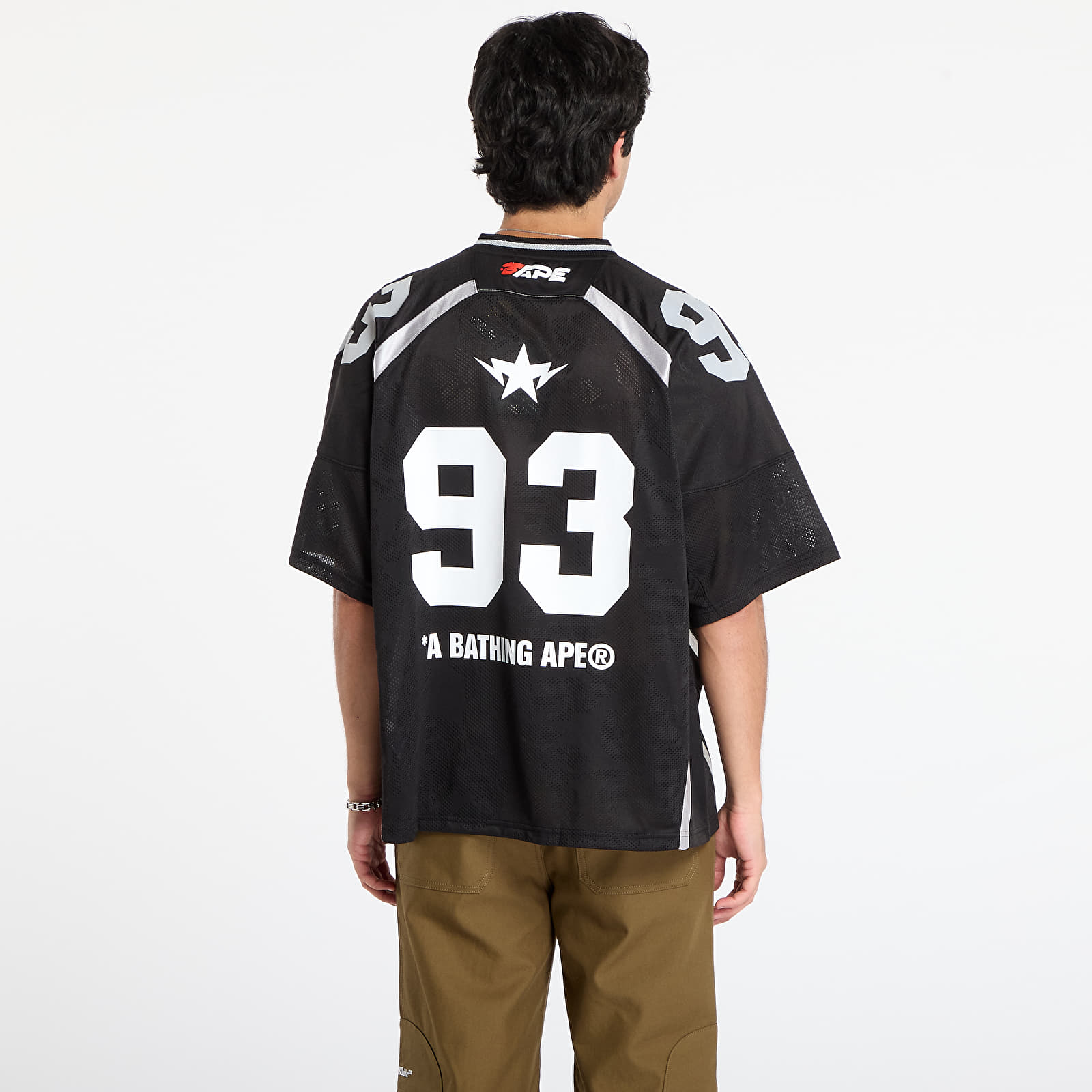 Тениски A BATHING APE Line Camo Jacquard Relaxed Fit Football Jersey Black