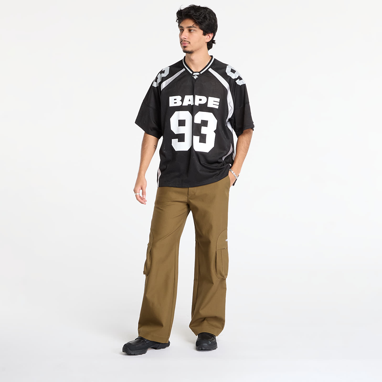 Тениски A BATHING APE Line Camo Jacquard Relaxed Fit Football Jersey Black