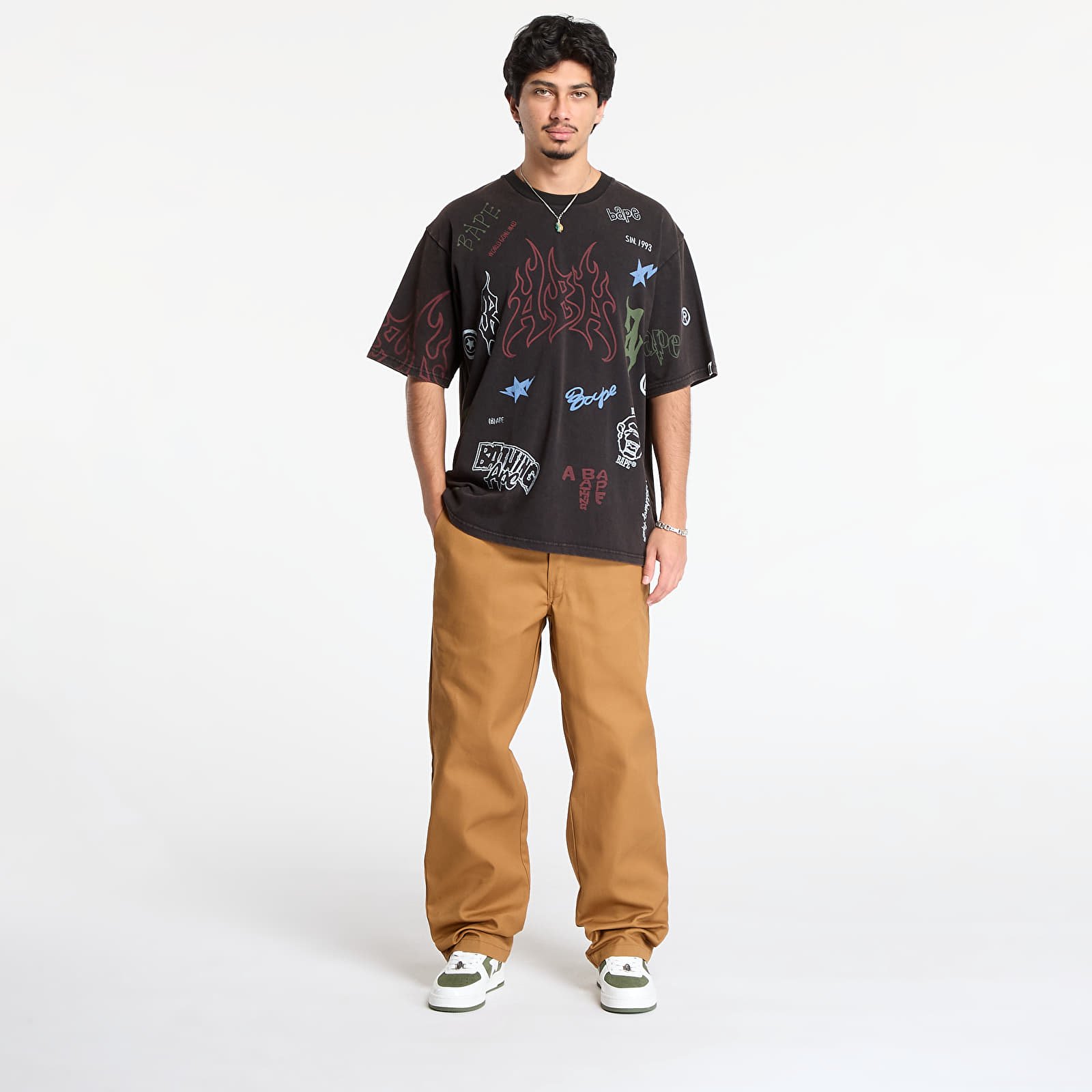 Тениски A BATHING APE Overall Print Relaxed Fit Tee Black