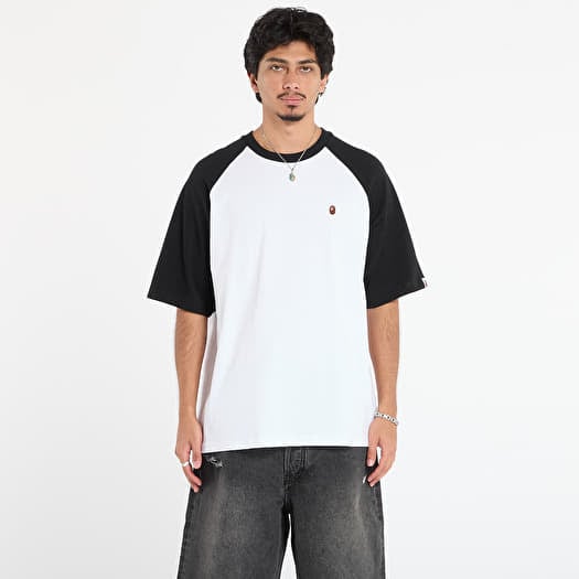 A BATHING APE One Point Relaxed Fit Raglan Tee White