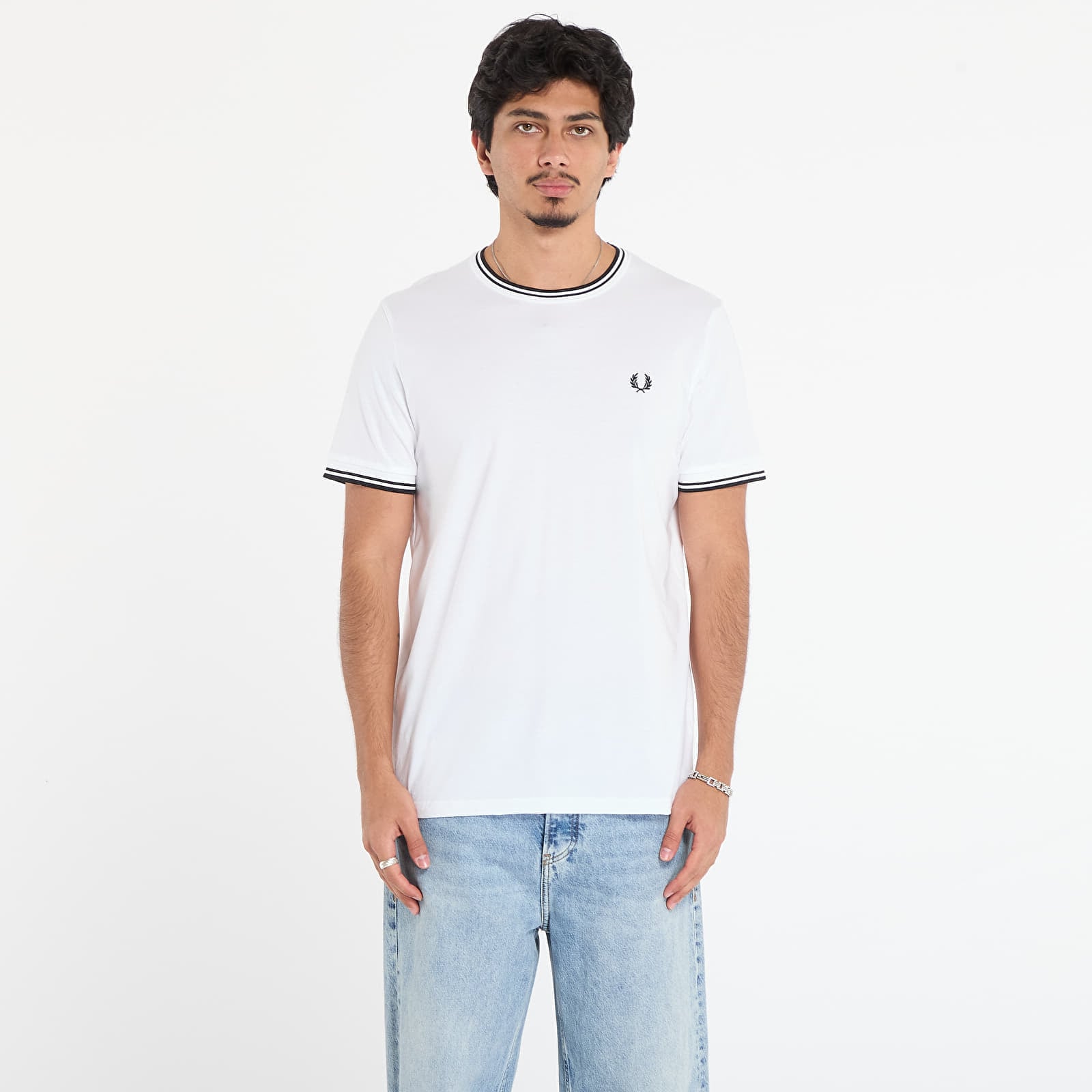 Tricou FRED PERRY Twin Tipped T-Shirt White M