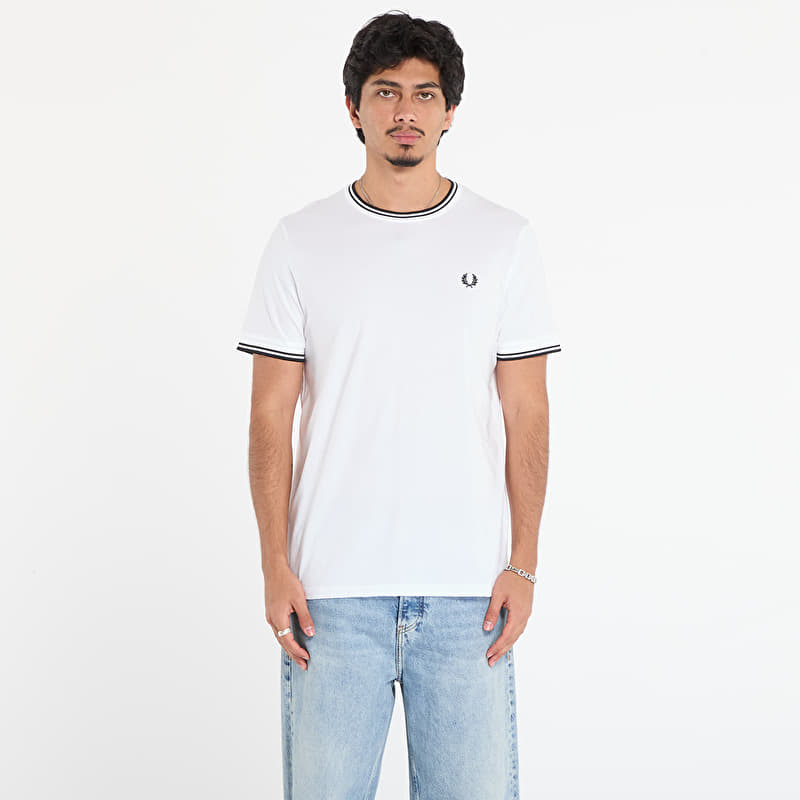 T-krekls FRED PERRY Twin Tipped T-Shirt White