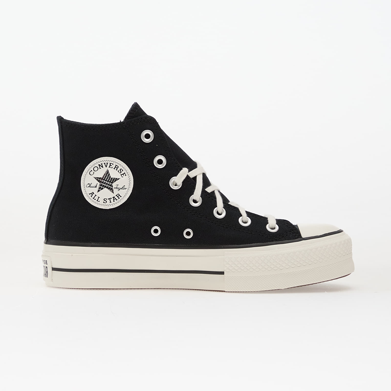 Damen Sneaker und Schuhe Converse Chuck Taylor All Star Lift Platform Floral Patchwork Hi Black/ White/ Sunny Angle